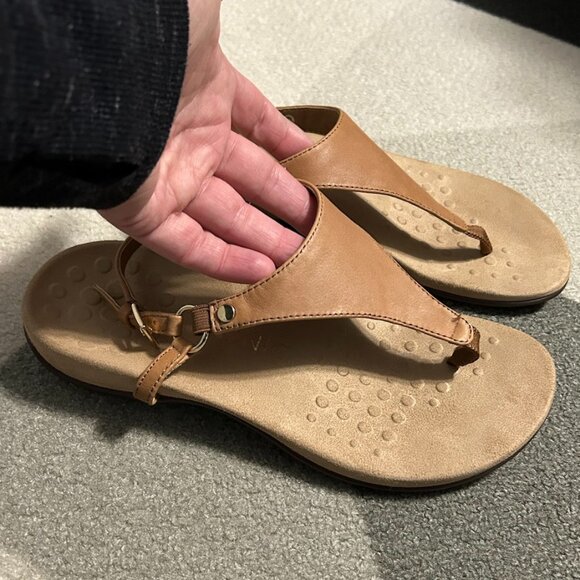 Vionic Rest Kirra Tan/Brown Backstrap Sandals Women's Size 8 - Picture 2 of 12